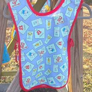 Colorful Kids Bib with Red Trim